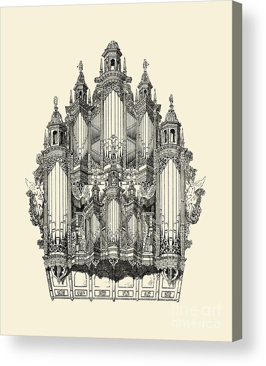 Organ Acrylic Print featuring the digital art Pipe Organ by Madame Memento