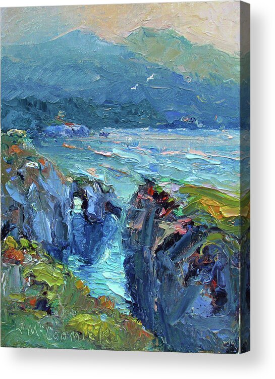 Point Lobos Acrylic Print featuring the painting Point Lobos by John McCormick
