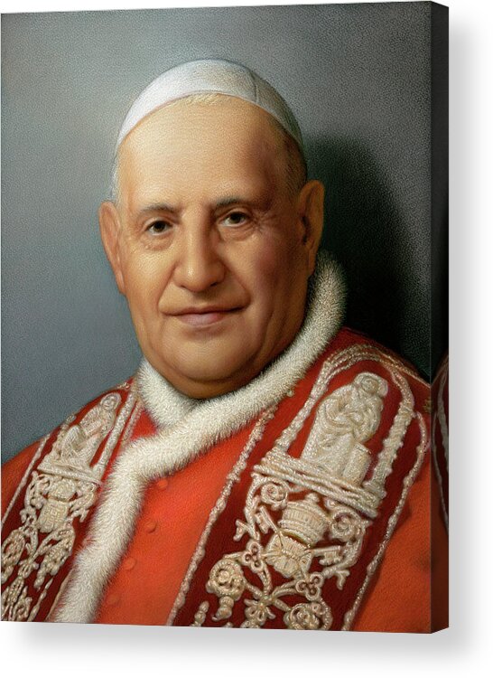 Christian Art Acrylic Print featuring the painting Pope John XXIII by Kurt Wenner
