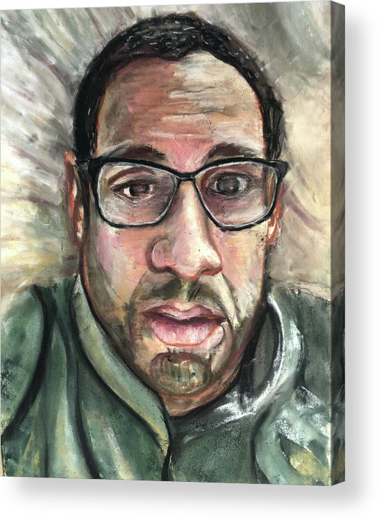 Pastel Acrylic Print featuring the painting Portrait for RGD, no 34 by Denny Morreale