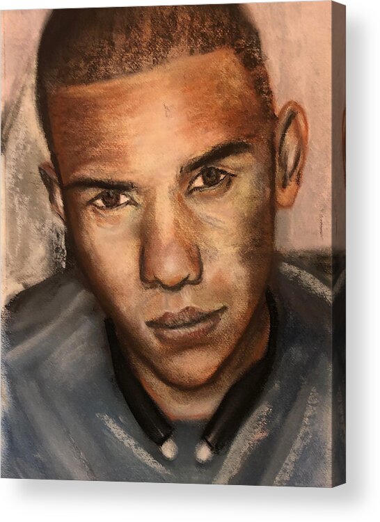 Portrait Acrylic Print featuring the pastel Portrait for RGD, no. 5 by Denny Morreale