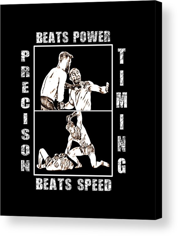 Connor Acrylic Print featuring the digital art Precision Beats Power and Timing Beats Speed by Sarcastic P