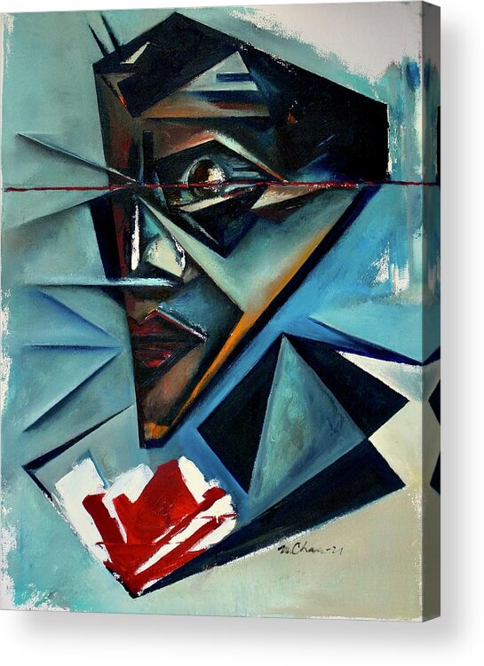 James Baldwin Acrylic Print featuring the painting Pronounce The See / A Portrait of James Baldwin by Martel Chapman
