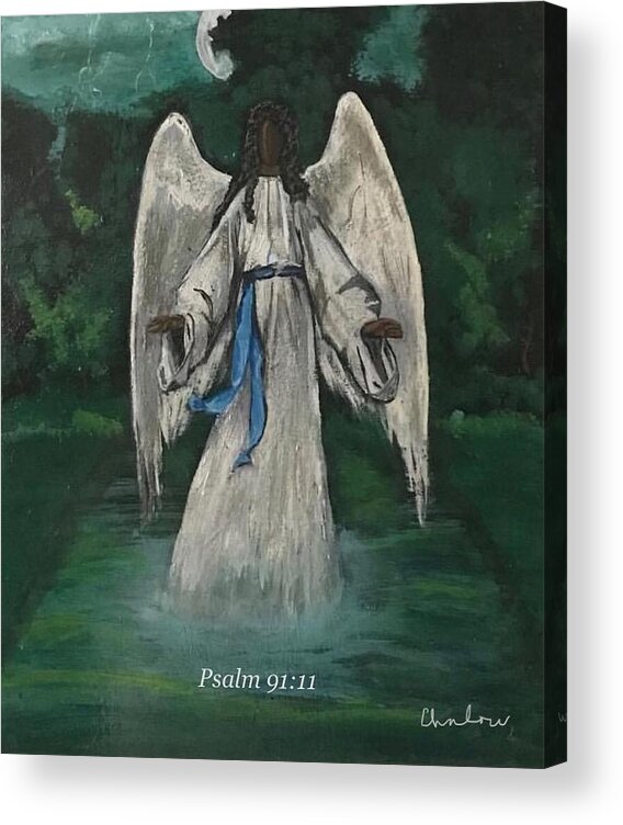  Acrylic Print featuring the painting Psalm 91 Angel by Charles Young