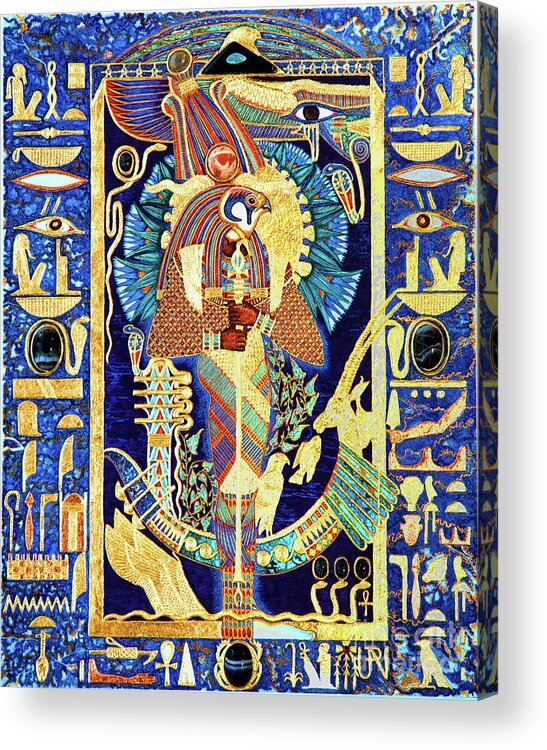 Ptah Acrylic Print featuring the mixed media Ptah-Sokar-Ausir Lord of the Secret Shrine by Ptahmassu Nofra-Uaa