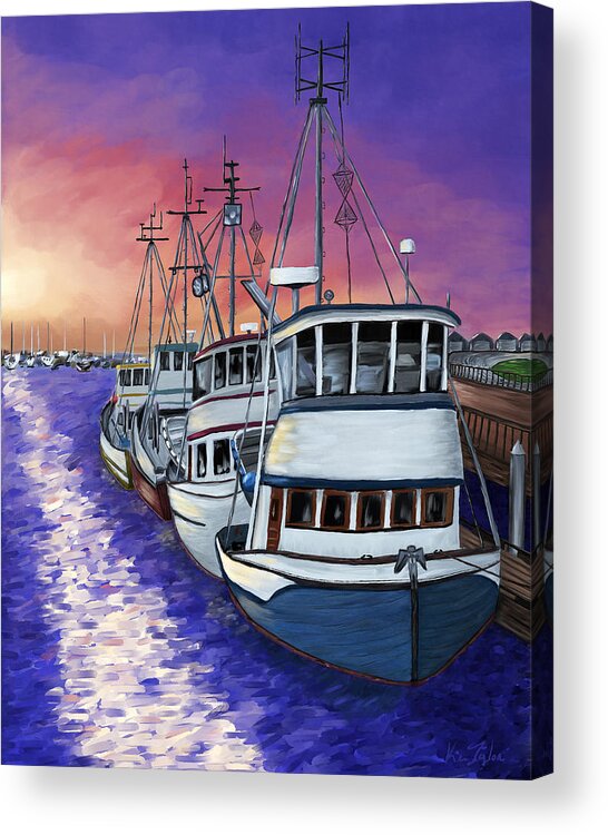 Purse Seiner Acrylic Print featuring the digital art Purse Seiners by Ken Taylor