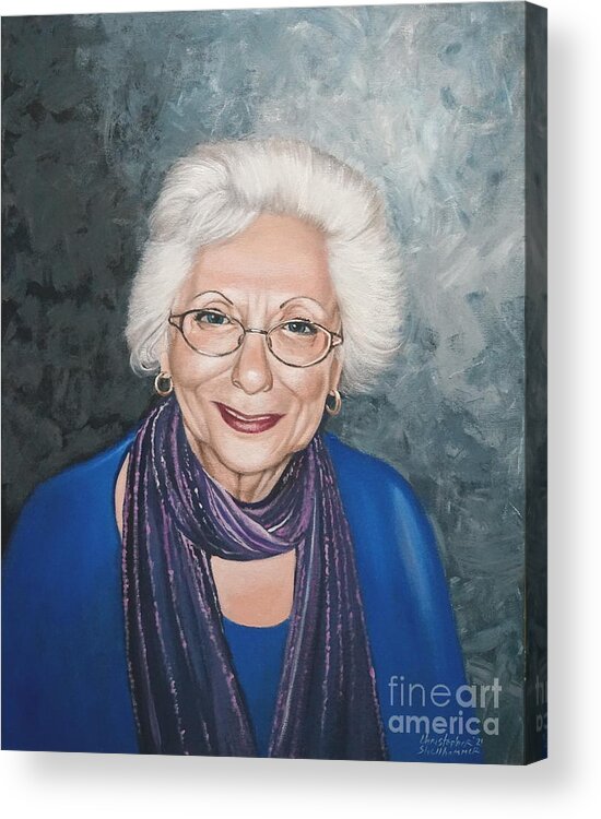 Simon Acrylic Print featuring the painting Rozzi Simon by Christopher Shellhammer