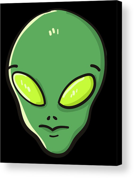 Aliens Acrylic Print featuring the digital art Raid Area 51 Alien Head by Flippin Sweet Gear