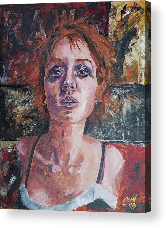 Woman Acrylic Print featuring the painting Raw by Shawn Conn