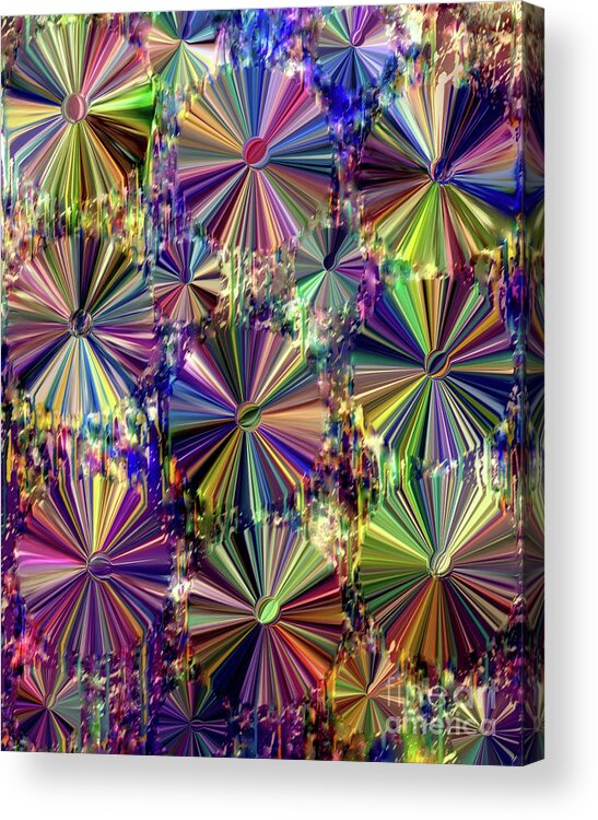 A-fine-art Acrylic Print featuring the mixed media Razzle Dazzle Flowers 7 by Catalina Walker