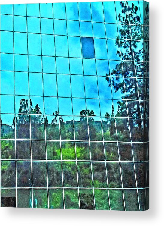 Landscaping Acrylic Print featuring the photograph Reflecting On A Building by Andrew Lawrence
