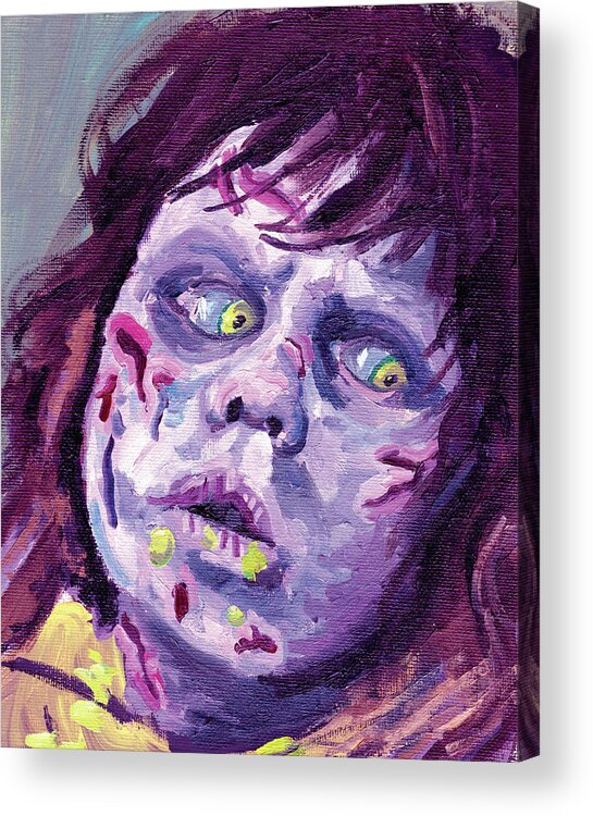 The Exorcist Acrylic Print featuring the painting Regan by Dan Kretschmer