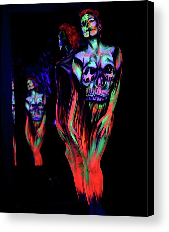 Bodypaint Acrylic Print featuring the photograph Release Me by Angela Rene Roberts and Cully Firmin