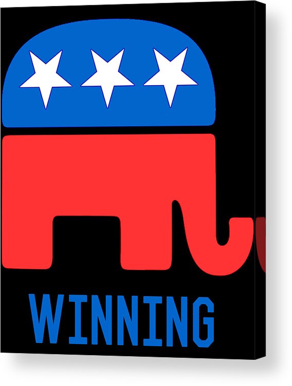 Cool Acrylic Print featuring the digital art Republican GOP Elephant Winning by Flippin Sweet Gear