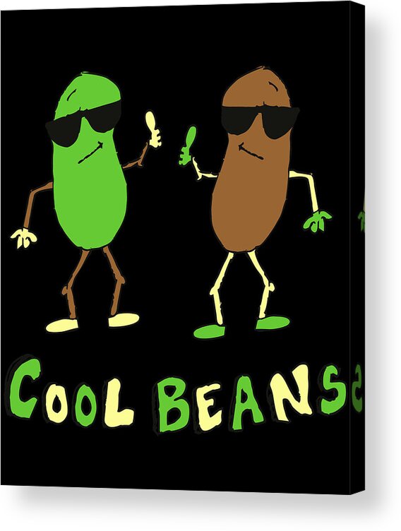 Funny Acrylic Print featuring the digital art Retro Cool Beans by Flippin Sweet Gear