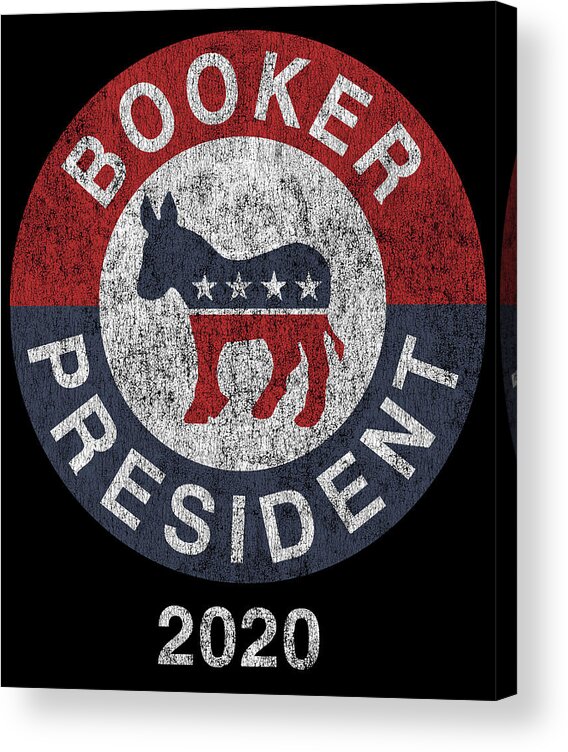 Election Acrylic Print featuring the digital art Retro Corey Booker 2020 by Flippin Sweet Gear
