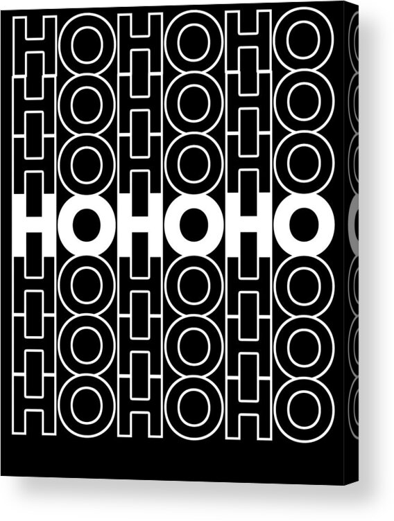 Christmas 2023 Acrylic Print featuring the digital art Retro Ho Ho Ho Santa Christmas by Flippin Sweet Gear