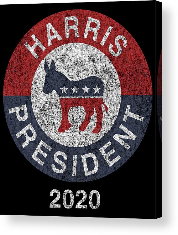 Election Acrylic Print featuring the digital art Retro Kamala Harris For President 2020 by Flippin Sweet Gear