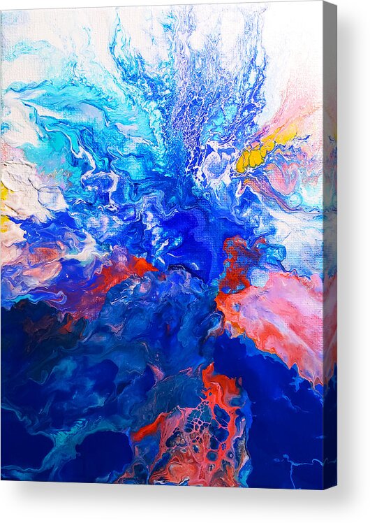 Abstract Acrylic Print featuring the painting Rising Sea by Christine Bolden