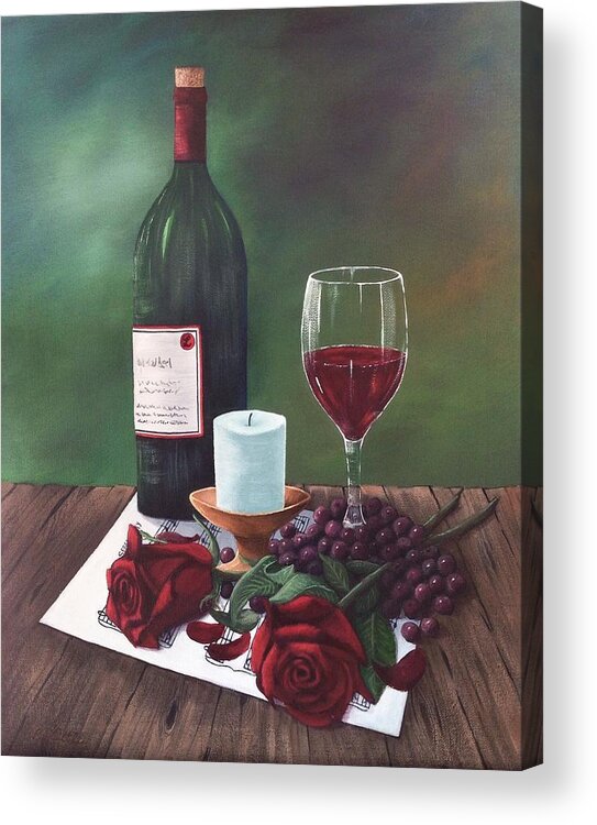 Still Life Acrylic Print featuring the painting Romance by Marlene Little