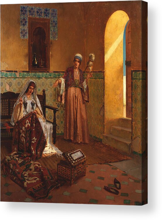 Rudolf Ernst (austrian Acrylic Print featuring the painting RUDOLF ERNST The carpet makers by Artistic Rifki