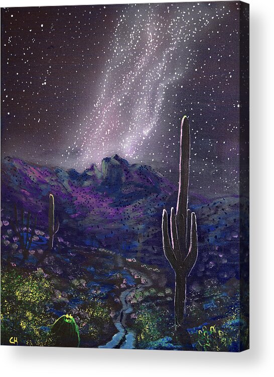 Tucson Acrylic Print featuring the painting Sabino Canyon Stars, Tucson by Chance Kafka