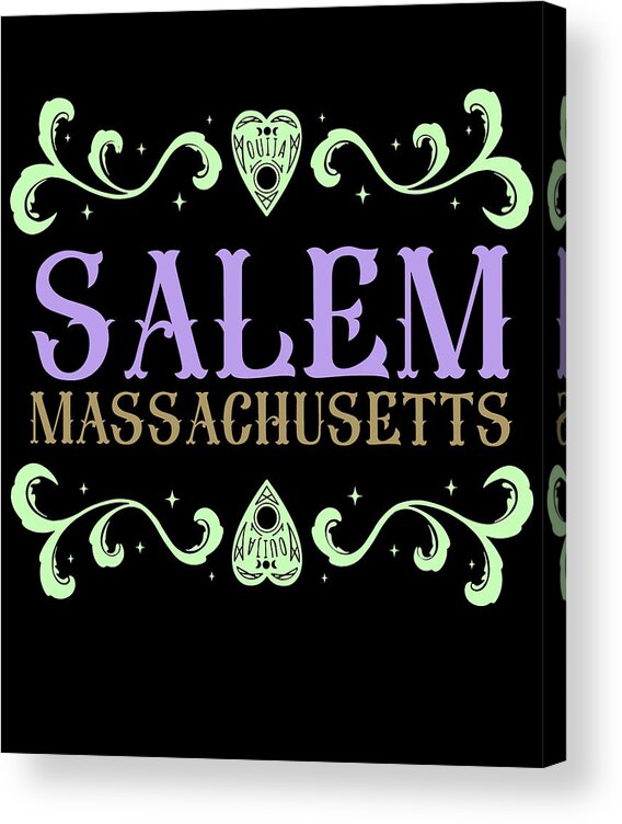 Halloween Acrylic Print featuring the digital art Salem Massachusetts Ouija Love by Flippin Sweet Gear