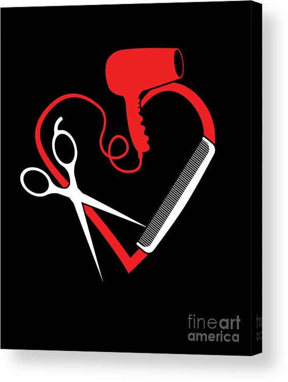 Salon Heart Logo Hair Stylists Hair Parlor Gift Acrylic Print by Thomas  Larch - Pixels