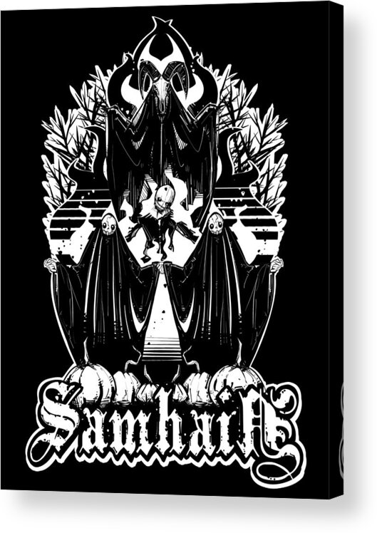 Horror Acrylic Print featuring the drawing Samhain by Ludwig Van Bacon