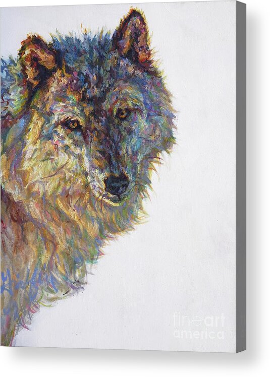 Wolf Acrylic Print featuring the painting Sandala by Patricia A Griffin