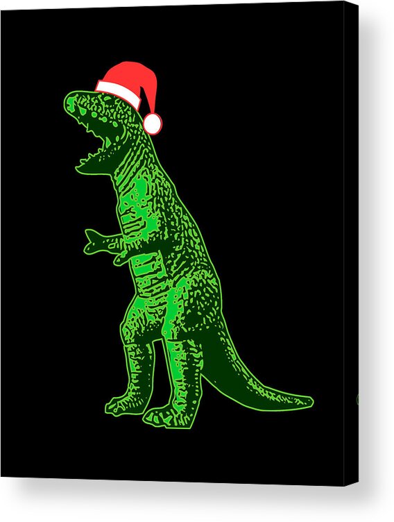 Christmas 2023 Acrylic Print featuring the digital art Santasaurus by Flippin Sweet Gear
