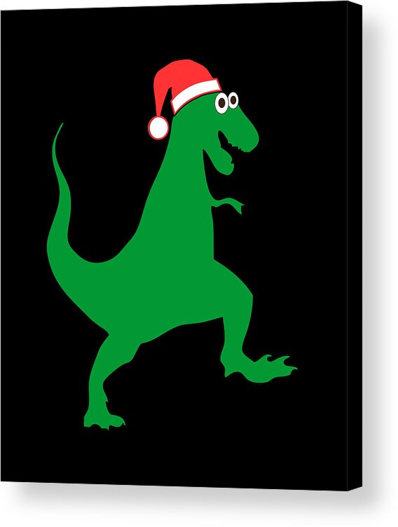 Christmas Acrylic Print featuring the digital art Santasaurus Santa T-Rex Dinosaur Christmas by Flippin Sweet Gear