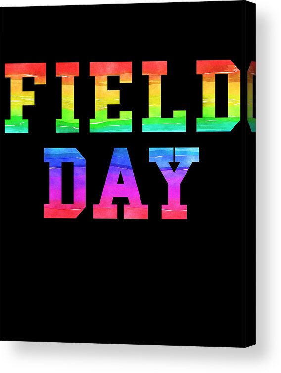 Cool Acrylic Print featuring the digital art School Field Day Rainbow Jersey by Flippin Sweet Gear