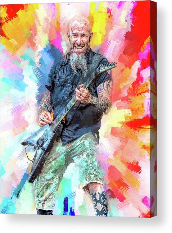 Anthrax Acrylic Print featuring the mixed media Scott Ian, Anthrax by Mal Bray