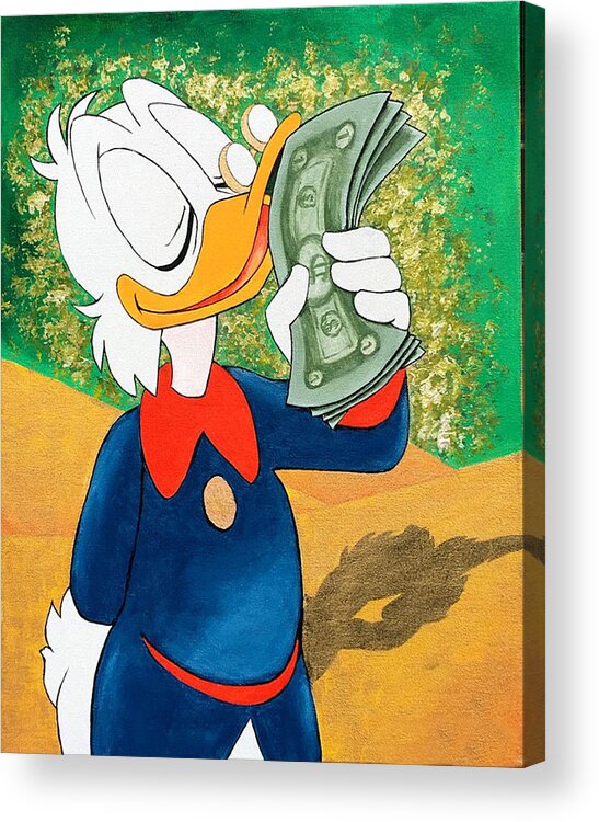 Scrooge Mcduck Acrylic Print featuring the digital art Scrooge McDuck Painting by Jeanne Davis
