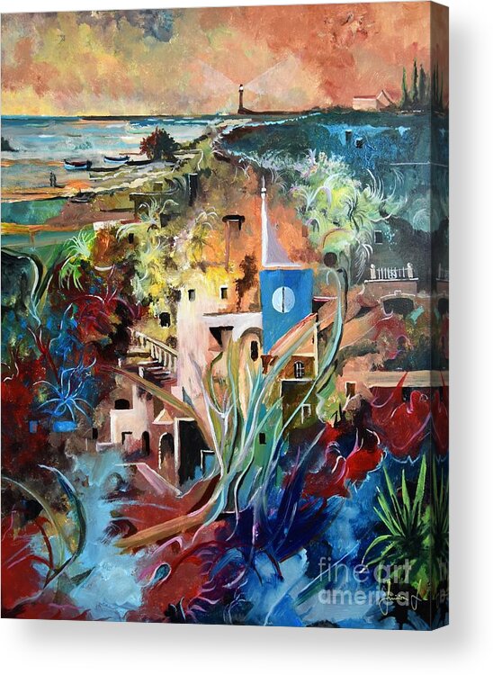 Abstract Acrylic Print featuring the painting Secret Cove by Sinisa Saratlic