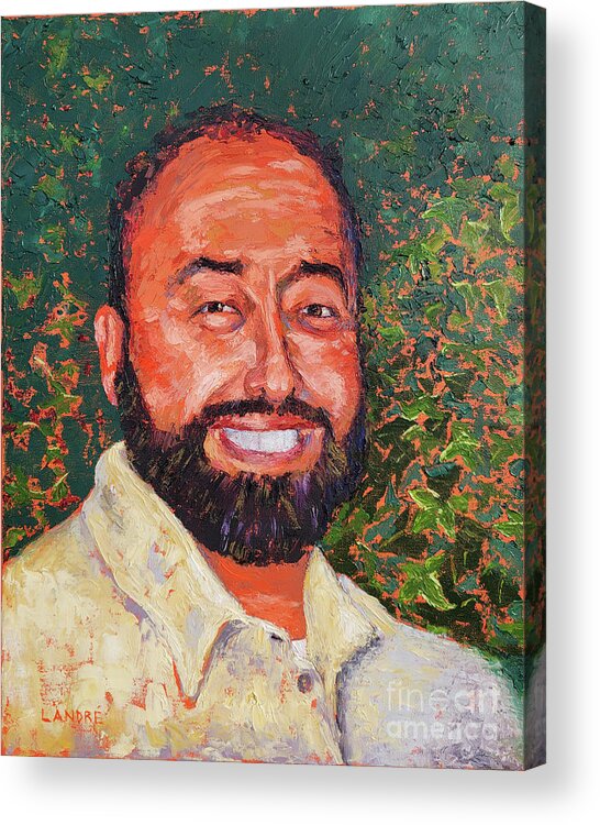 Portrait Acrylic Print featuring the painting Sergio by Lilibeth Andre