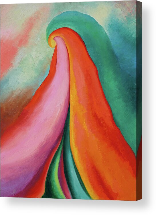 Georgia O'keeffe Acrylic Print featuring the painting Series I. No 1 - Vivid colorful abstract modern painting by Georgia O'Keeffe