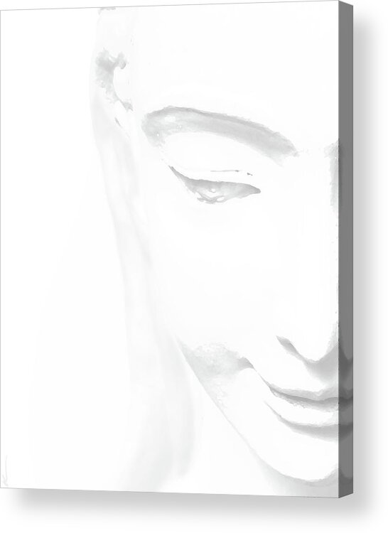 She Acrylic Print featuring the digital art She - A Study In White by Ken Walker