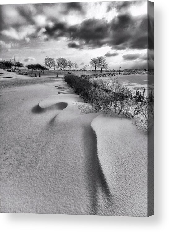 Racine Acrylic Print featuring the photograph Snow Drifts in Racine by Scott Olsen