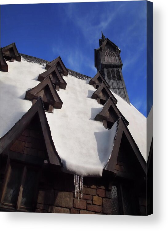Snowy Acrylic Print featuring the photograph Snowy Hogsmeade Roof III by Scott Olsen