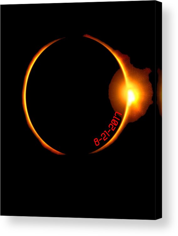 Funny Acrylic Print featuring the digital art Solar Eclipse 2017 by Flippin Sweet Gear