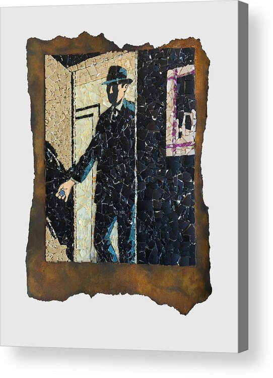 Glass Acrylic Print featuring the mixed media Someone Enters Silently by Matthew Lazure