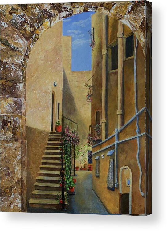 Italy Acrylic Print featuring the painting Somewhere In Time by Jane Ricker