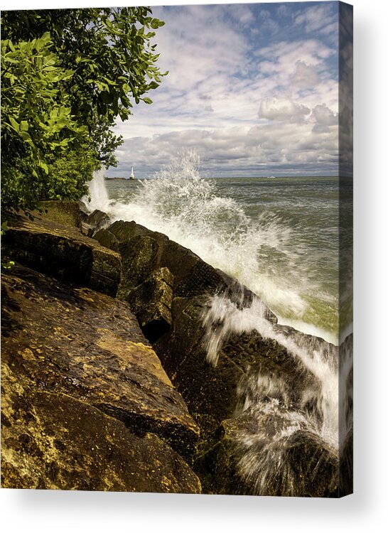 Lighthouse Acrylic Print featuring the photograph Splash by SC Shank
