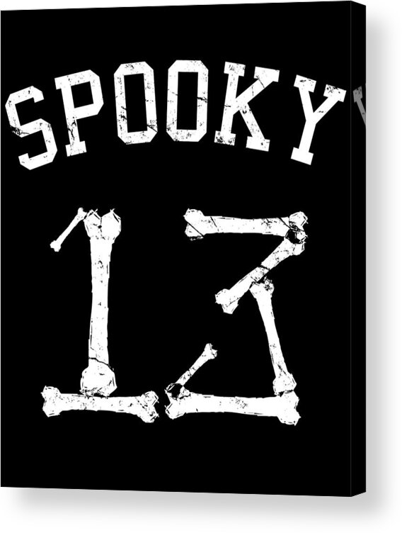 Funny Acrylic Print featuring the digital art Spooky 13 Halloween Jersey by Flippin Sweet Gear
