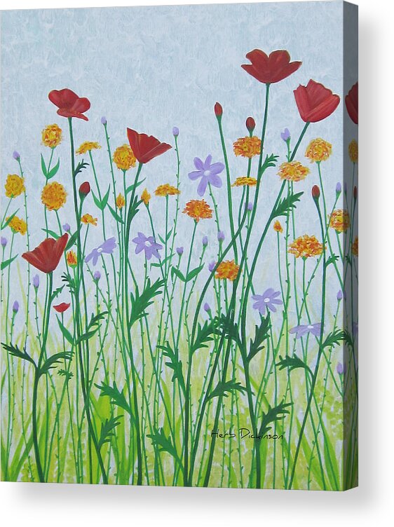 Contemporary Acrylic Print featuring the painting Spring Love by Herb Dickinson