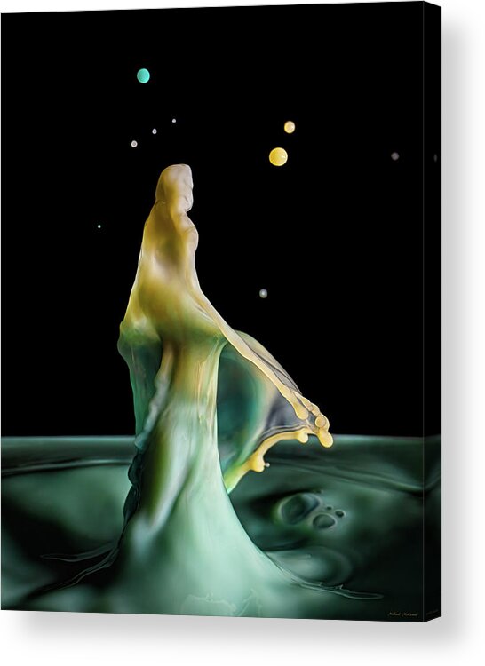 Water Drop Art Acrylic Print featuring the photograph Star Gazer by Michael McKenney
