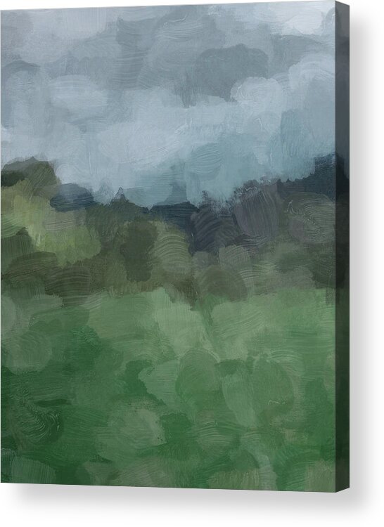 Abstract Acrylic Print featuring the painting Storm in the Forest by Rachel Elise