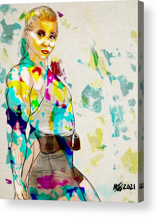 Portrait Acrylic Print featuring the digital art Strong and Beautiful by Michael Kallstrom